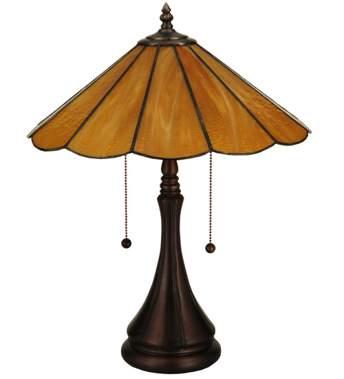 Meyda Tiffany Lighting 138208 Panel Two Light Table Lamp Lamp Bronze / Dark