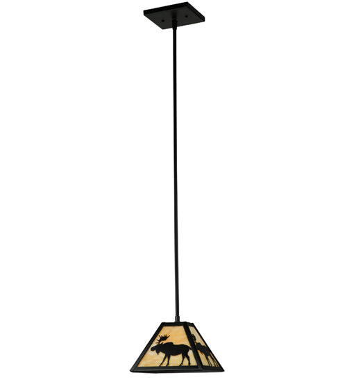 Meyda Tiffany Lone Moose 138212 Pendant Light - Craftsman Brown