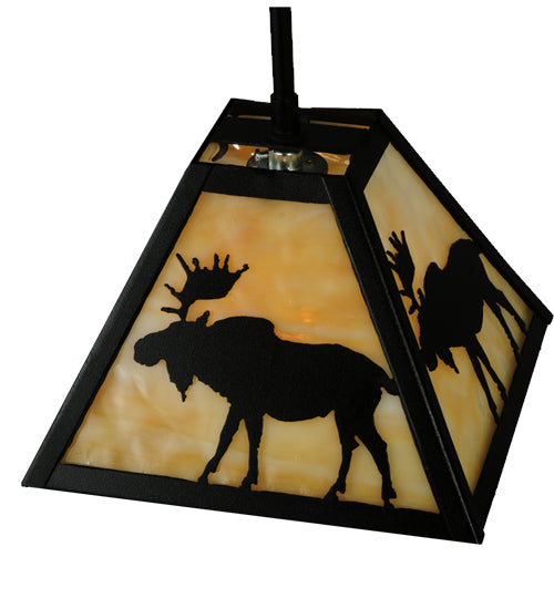 Meyda Tiffany Lone Moose 138212 Pendant Light - Craftsman Brown