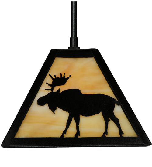 Meyda Tiffany Lone Moose 138212 Pendant Light - Craftsman Brown