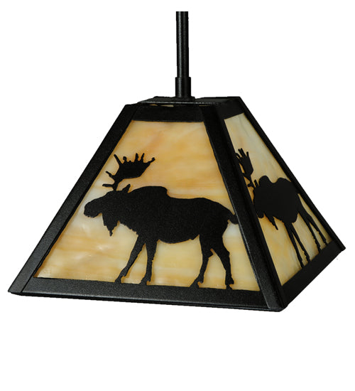 Meyda Tiffany Lone Moose 138212 Pendant Light - Craftsman Brown