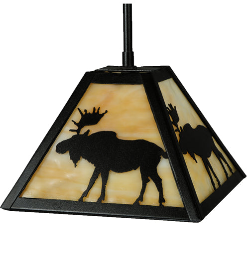 Meyda Tiffany Lone Moose 138212 Pendant Light - Craftsman Brown