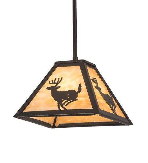Meyda Tiffany Lone Deer 138213 Pendant Light - Craftsman Brown