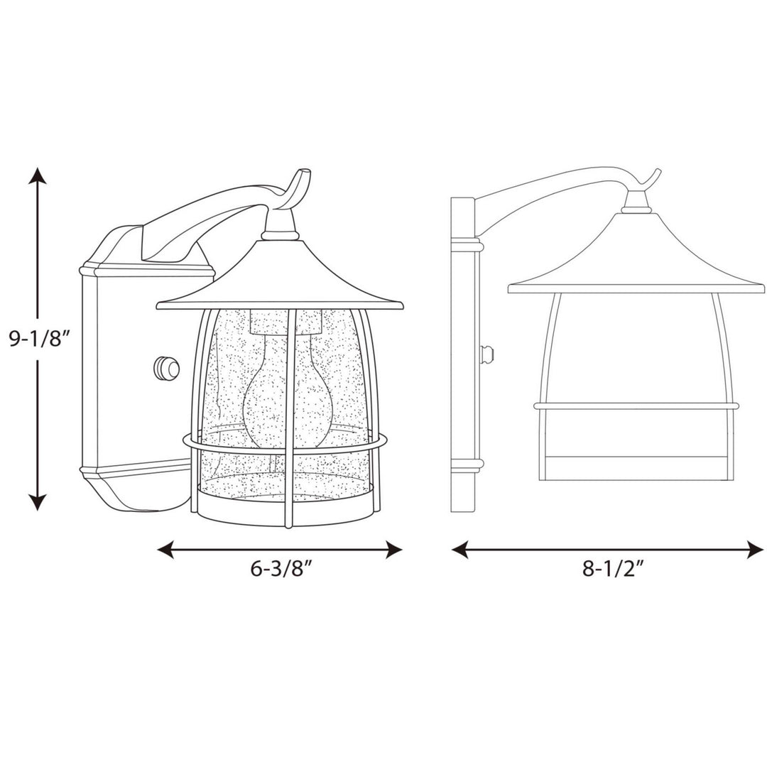Progress Lighting P5763-09 Prairie One Light Wall Lantern Outdoor Pewter, Nickel, Silver