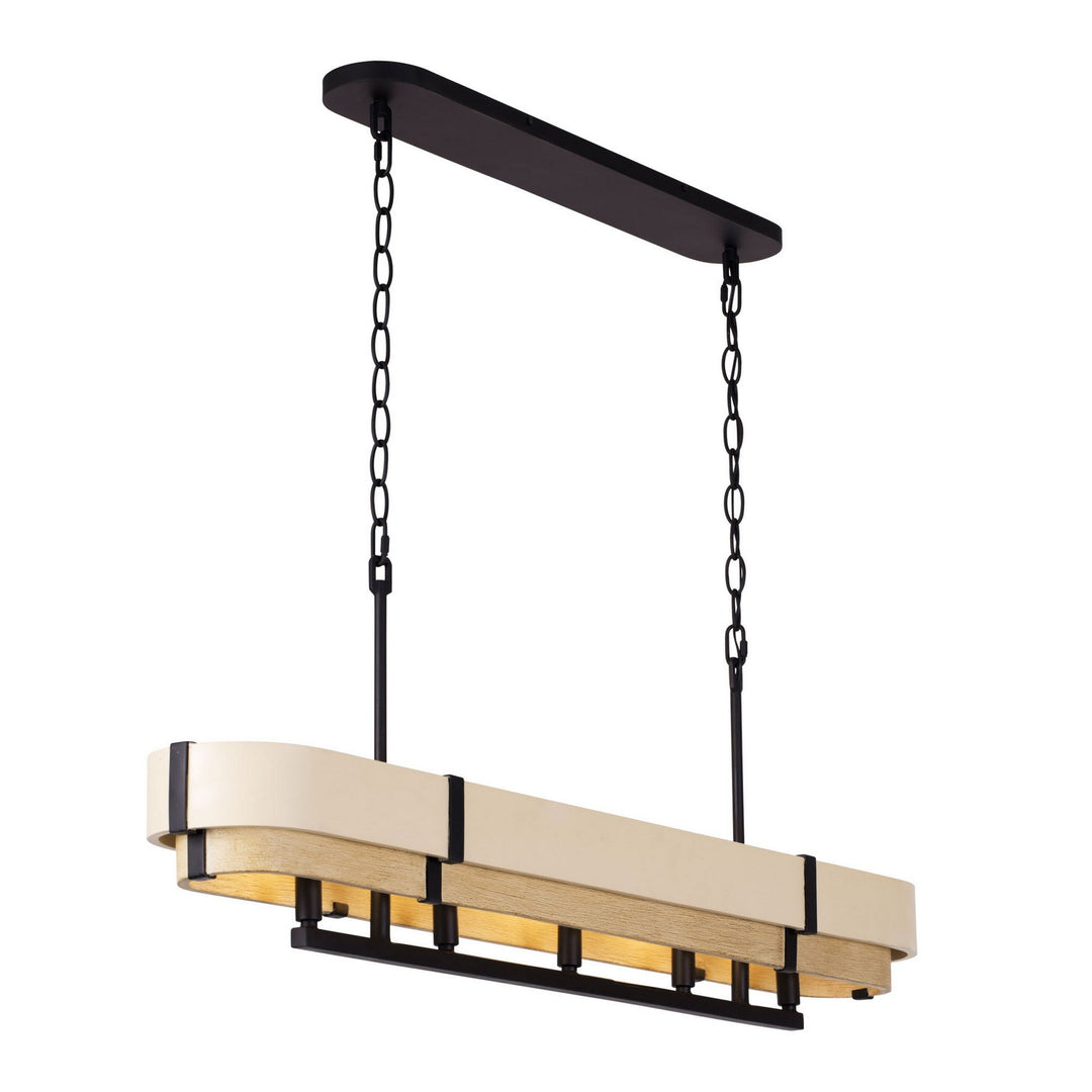 Varaluz Blonde Moment 389N05MBHN Pendant Light - Matte Black/Honey/Medium Oak