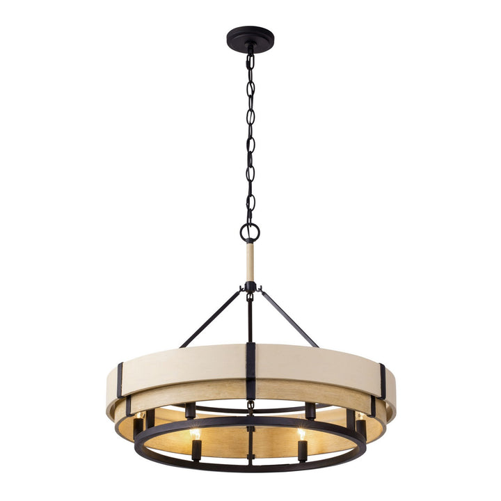 Varaluz Blonde Moment 389P06MBHN Pendant Light - Matte Black/Honey/Medium Oak