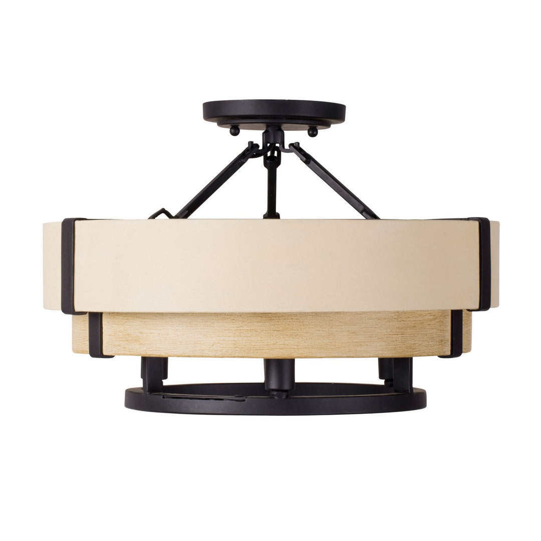 Varaluz Blonde Moment 389S03MBHN Ceiling Light - Matte Black/Honey/Medium Oak