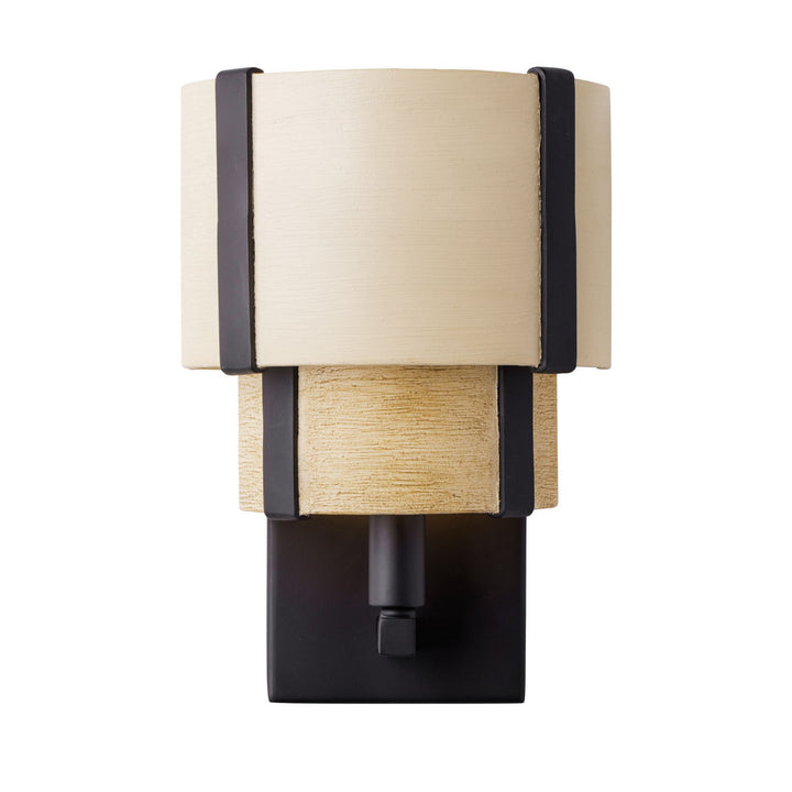 Varaluz Blonde Moment 389W01MBHN Wall Sconce Light - Matte Black/Honey/Medium Oak