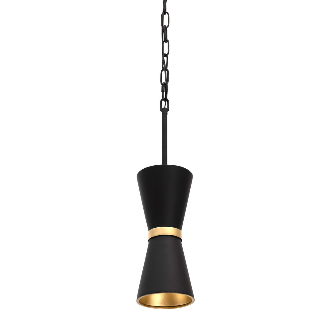 Varaluz Mad Hatter 390M01MBFG Pendant Light - Matte Black/French Gold