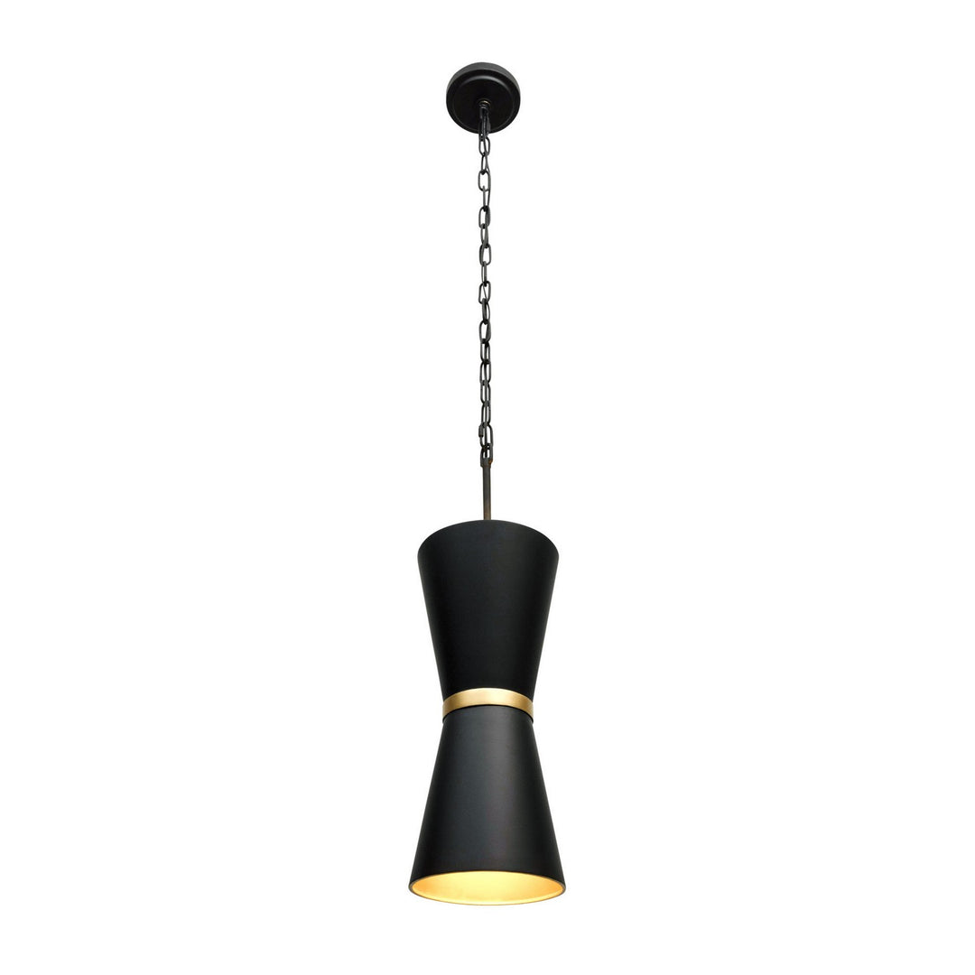 Varaluz Mad Hatter 390P02MBFG Pendant Light - Matte Black/French Gold