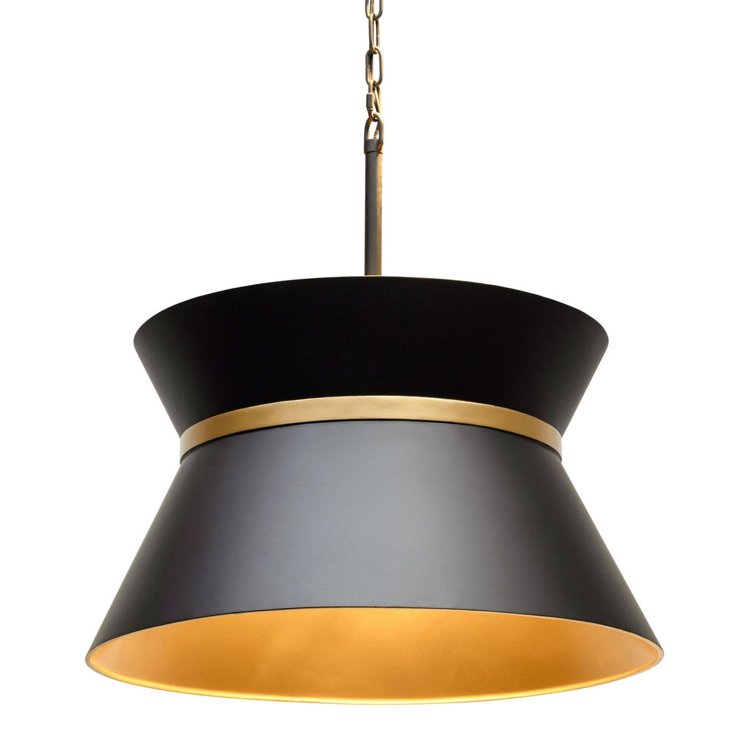 Varaluz Mad Hatter 390P04MBFG Pendant Light - Matte Black/French Gold