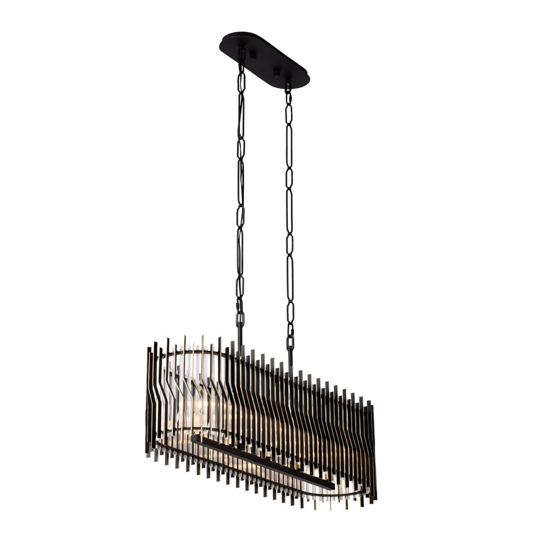 Varaluz Park Row 393N05MBFG Pendant Light - Matte Black/French Gold