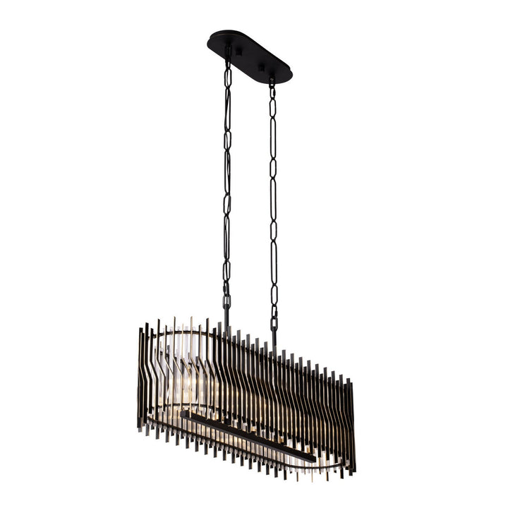 Varaluz Park Row 393N05MBFG Pendant Light - Matte Black/French Gold