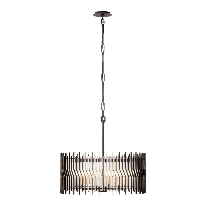 Varaluz Park Row 393P06MBFG Pendant Light - Matte Black/French Gold