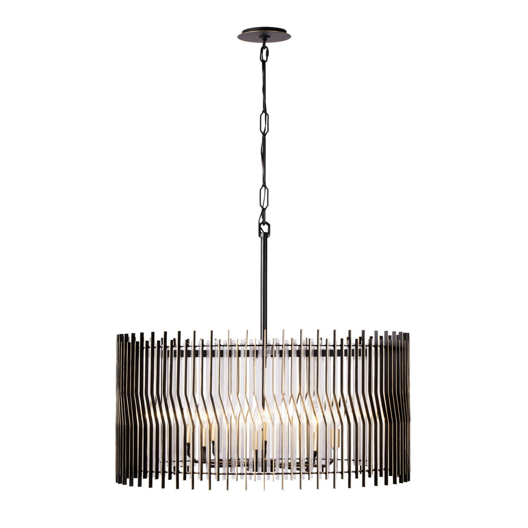 Varaluz Park Row 393P08MBFG Pendant Light - Matte Black/French Gold