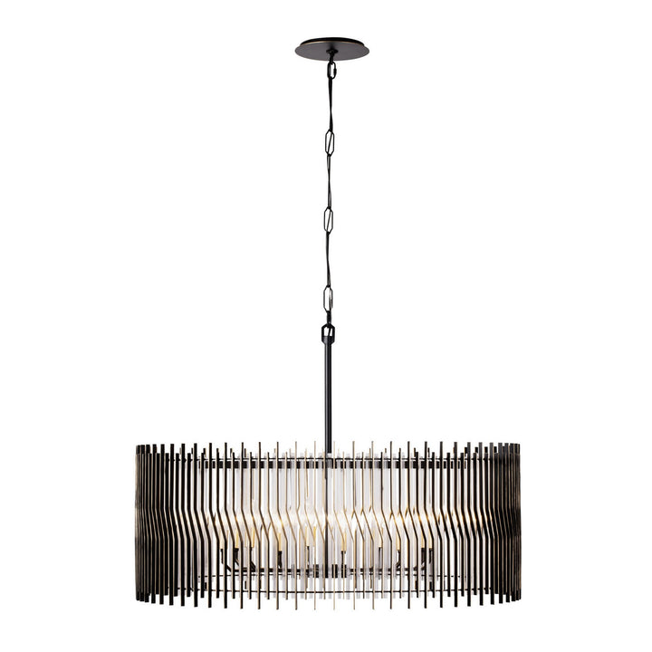 Varaluz Park Row 393P10MBFG Pendant Light - Matte Black/French Gold