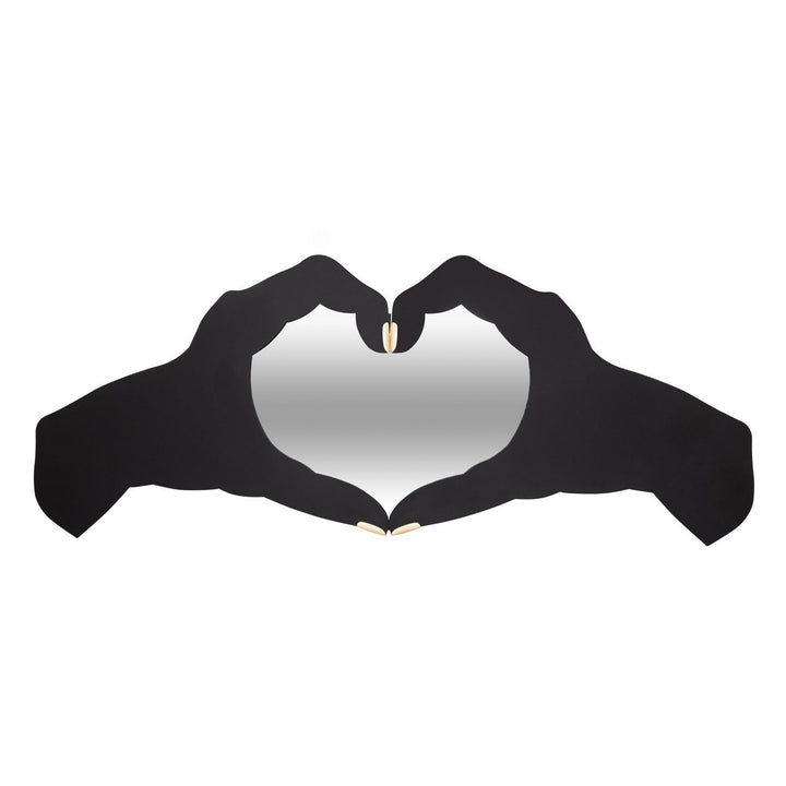 Varaluz Lighting 407MI09MBFG Modern Loving Hands Mirror Matte Black/French Gold