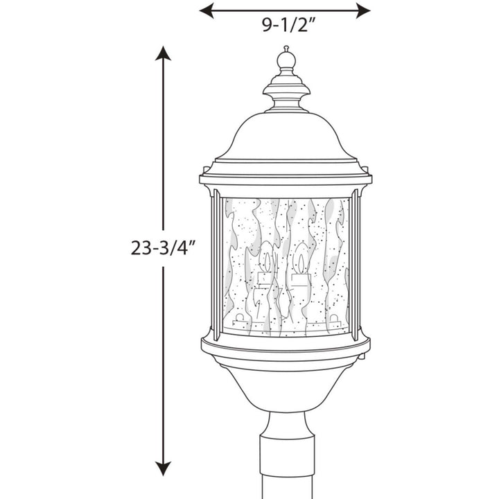 Progress Lighting P5450-31 Ashmore Three Light Post Lantern Outdoor Black