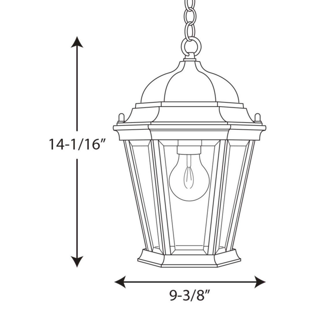 Progress Lighting P5582-31 Welbourne One Light Hanging Lantern Outdoor Black
