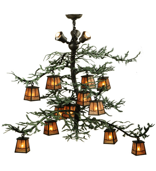 Meyda Tiffany Pine Branch 138383 Chandelier Light - Wrought Iron