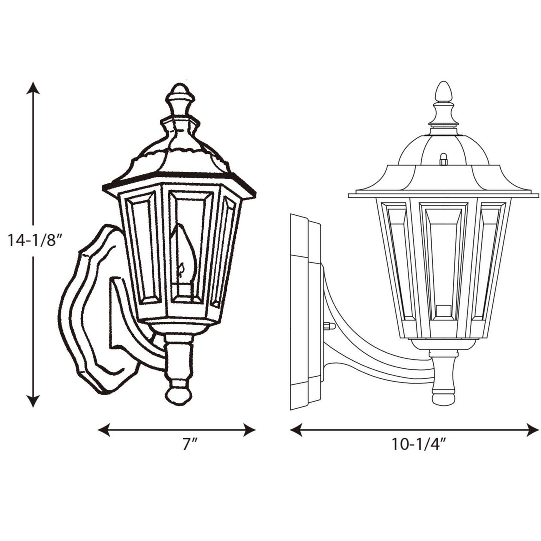 Progress Lighting P5826-31 Cast Lantern One Light Wall Lantern Outdoor Black