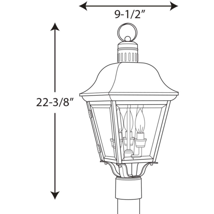 Progress Lighting P5487-20 Andover Three Light Post Lantern Outdoor Bronze / Dark