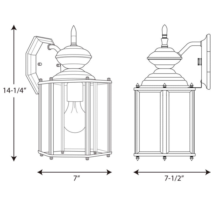 Progress Lighting P5832-10 Brassguard Lantern One Light Wall Lantern Outdoor Brass - Polished / Cast