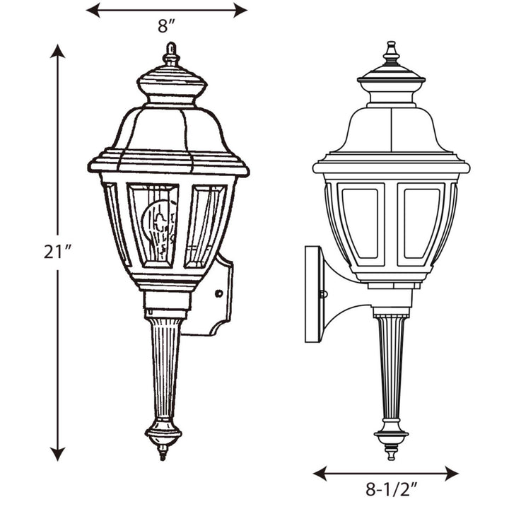 Progress Lighting P5738-31 Non-Metallic Incandescent One Light Wall Lantern Utility Light Black