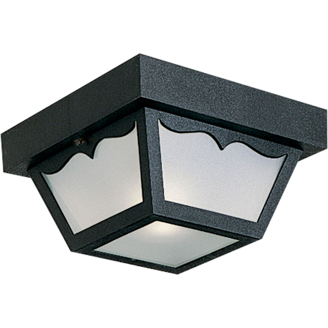 Progress Lighting P5744-31 Ceiling Mount - Polycarbonate One Light Outdoor Flush Mount Utility Light Black