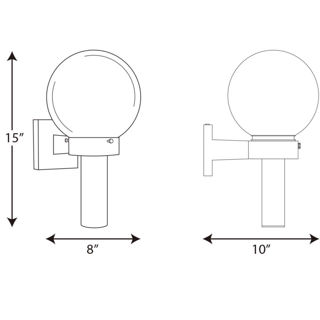 Progress Lighting P5626-60 Globe One Light Wall Lantern Outdoor Black