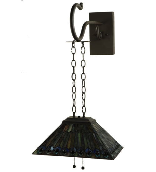 Meyda Tiffany Tiffany Jeweled Peacock 138560 Wall Light - Timeless Bronze