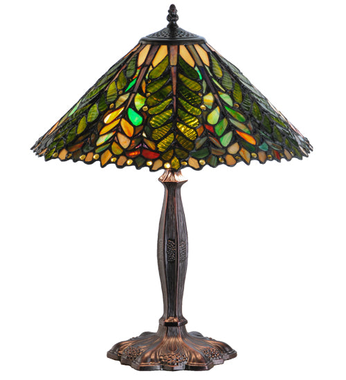 Meyda Tiffany Lighting 138582 Shasta Trail Three Light Table Lamp Lamp Bronze / Dark