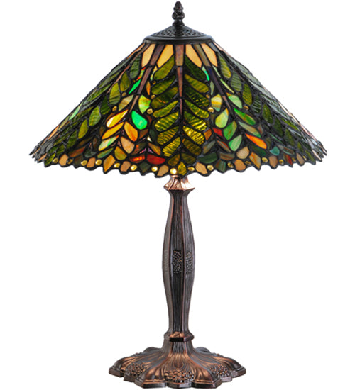 Meyda Tiffany Lighting 138582 Shasta Trail Three Light Table Lamp Lamp Bronze / Dark