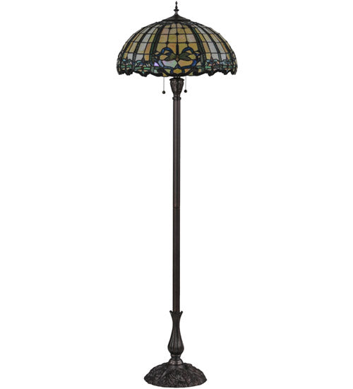 Meyda Tiffany Lighting 138587 Dragonfly Three Light Floor Lamp Lamp Bronze / Dark