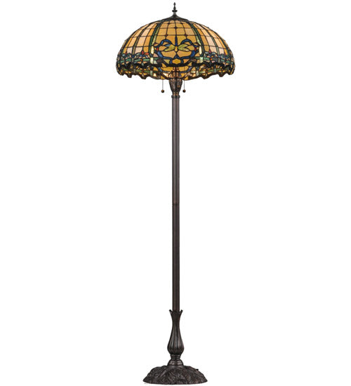 Meyda Tiffany Lighting 138587 Dragonfly Three Light Floor Lamp Lamp Bronze / Dark