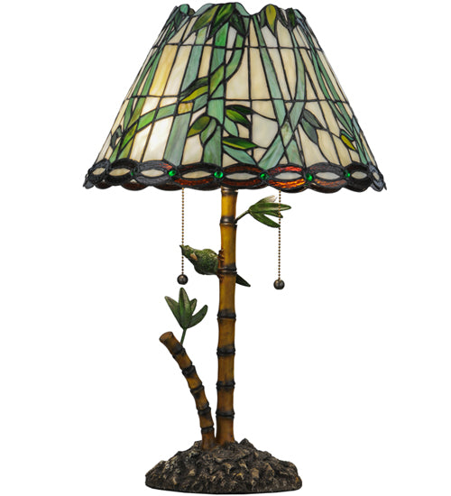 Meyda Tiffany Lighting 138588 Loro Paraiso Two Light Table Lamp Lamp Two-Tone