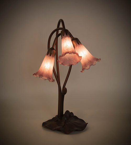 Meyda Tiffany Lighting 13863 Lavender Three Light Accent Lamp Lamp Bronze / Dark