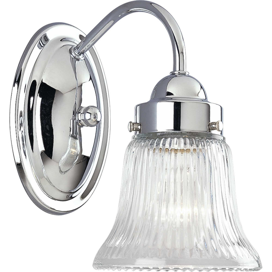 Progress Fluted Glass-Clear P3287-15 Wall Light - Polished Chrome