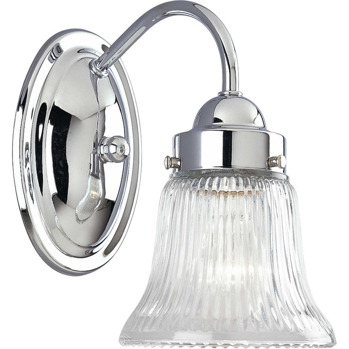 Progress Fluted Glass-Clear P3287-15 Wall Light - Polished Chrome
