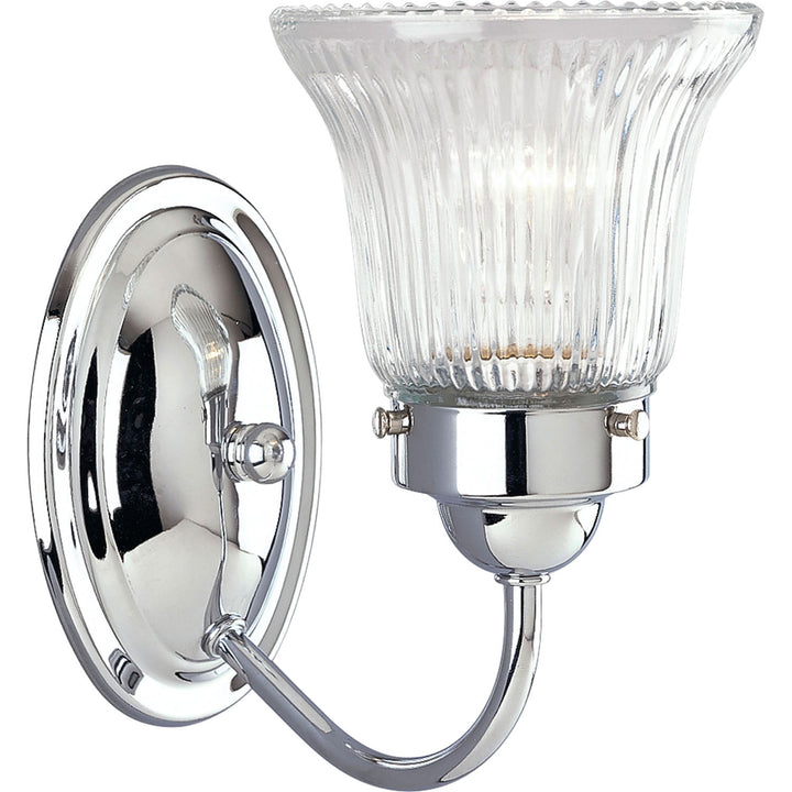 Progress Fluted Glass-Clear P3287-15 Wall Light - Polished Chrome