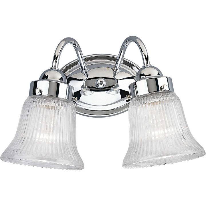 Progress Fluted Glass-Clear P3288-15 Bath Vanity Light 12 in. wide - Polished Chrome