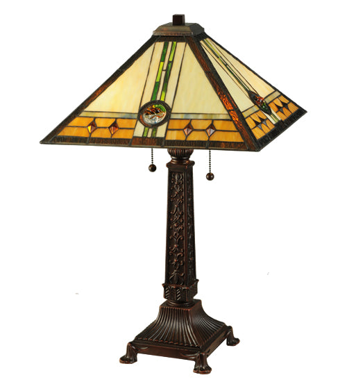 Meyda Tiffany Lighting 138771 Carlsbad Mission Two Light Table Lamp Lamp Bronze / Dark