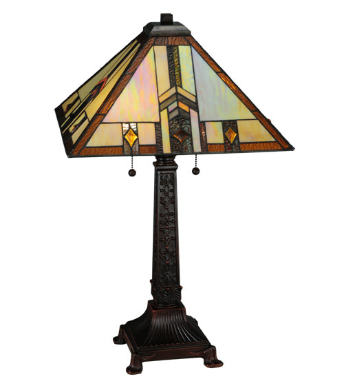 Meyda Tiffany Lighting 138773 Prairie Wheat Two Light Table Lamp Lamp Bronze / Dark