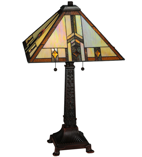 Meyda Tiffany Lighting 138773 Prairie Wheat Two Light Table Lamp Lamp Bronze / Dark