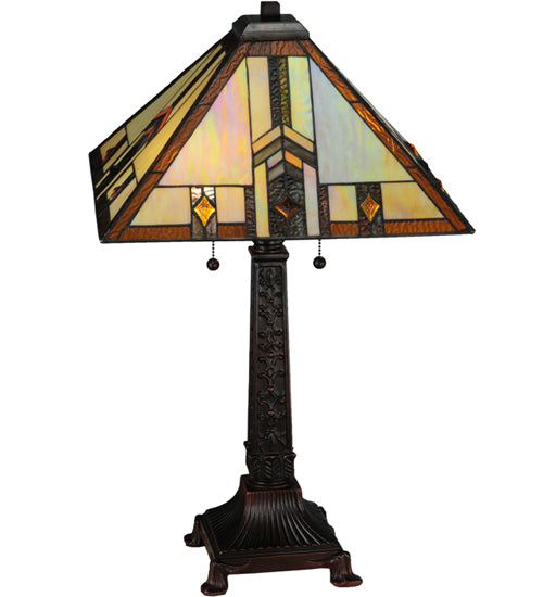 Meyda Tiffany Lighting 138773 Prairie Wheat Two Light Table Lamp Lamp Bronze / Dark