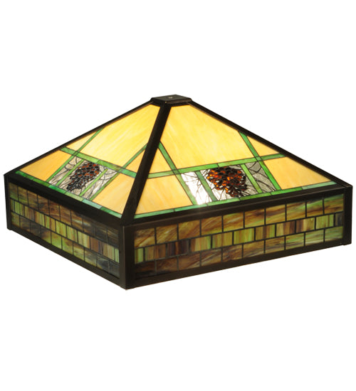 Meyda Tiffany Lighting 139086 Pinecone Ridge Shade Lamp Shade Bronze / Dark