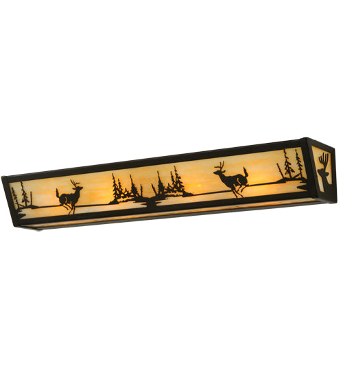Meyda Tiffany Deer At Lake 139230 Bath Vanity Light 6 in. wide - Timeless Bronze