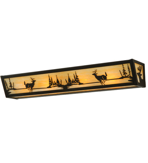 Meyda Tiffany Deer At Lake 139230 Bath Vanity Light 6 in. wide - Timeless Bronze