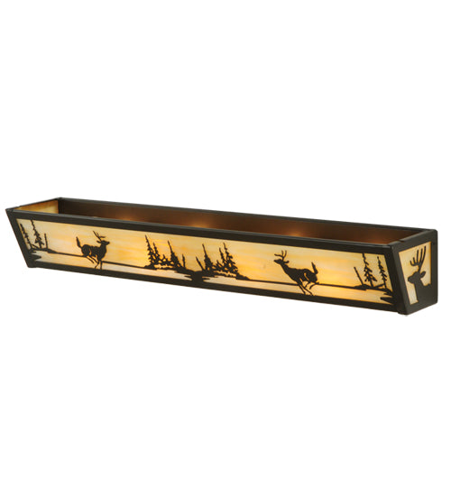 Meyda Tiffany Deer At Lake 139230 Bath Vanity Light 6 in. wide - Timeless Bronze