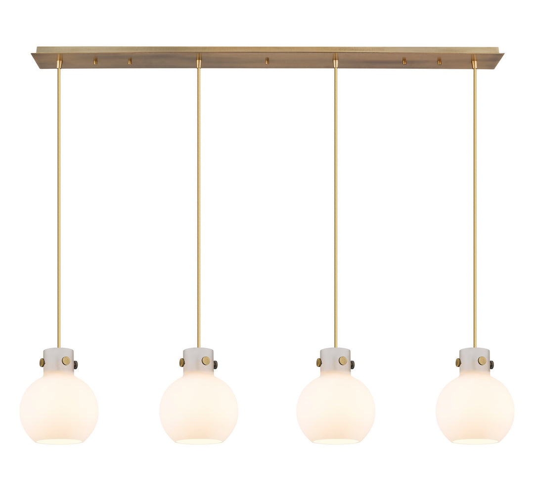 Innovations Newton 124-410-1PS-BB-G410-8WH Pendant Light - Brushed Brass